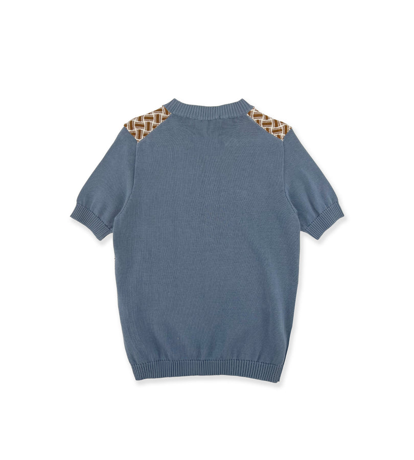 La Stupenderia BLUE AND COCOA KNIT SWEATER Qualità Garantita