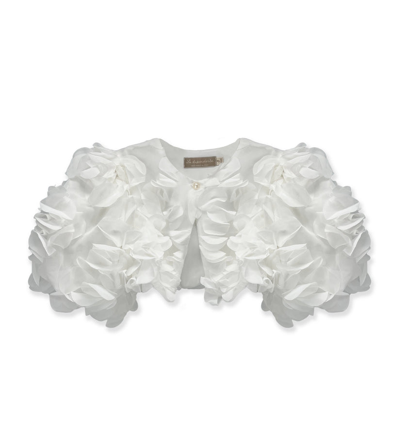La Stupenderia WHITE JACKET WITH PETALS Vendita Calda