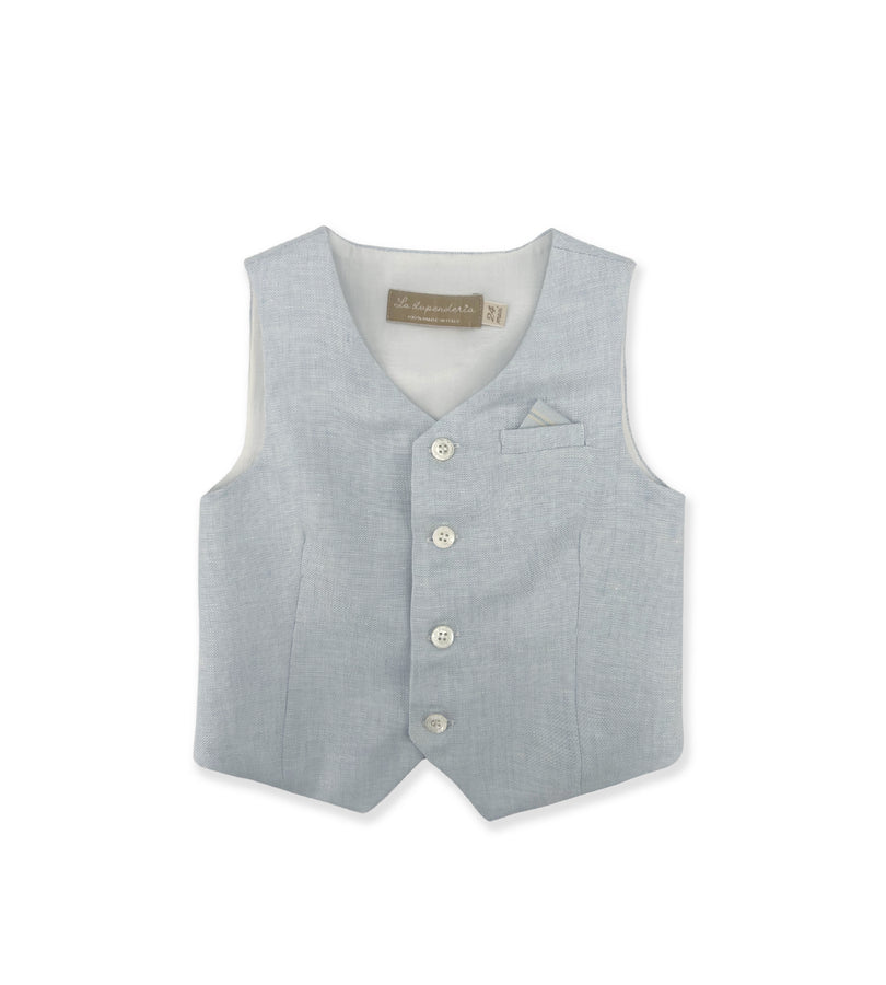 La Stupenderia LIGHT BLUE LINEN VEST Presa