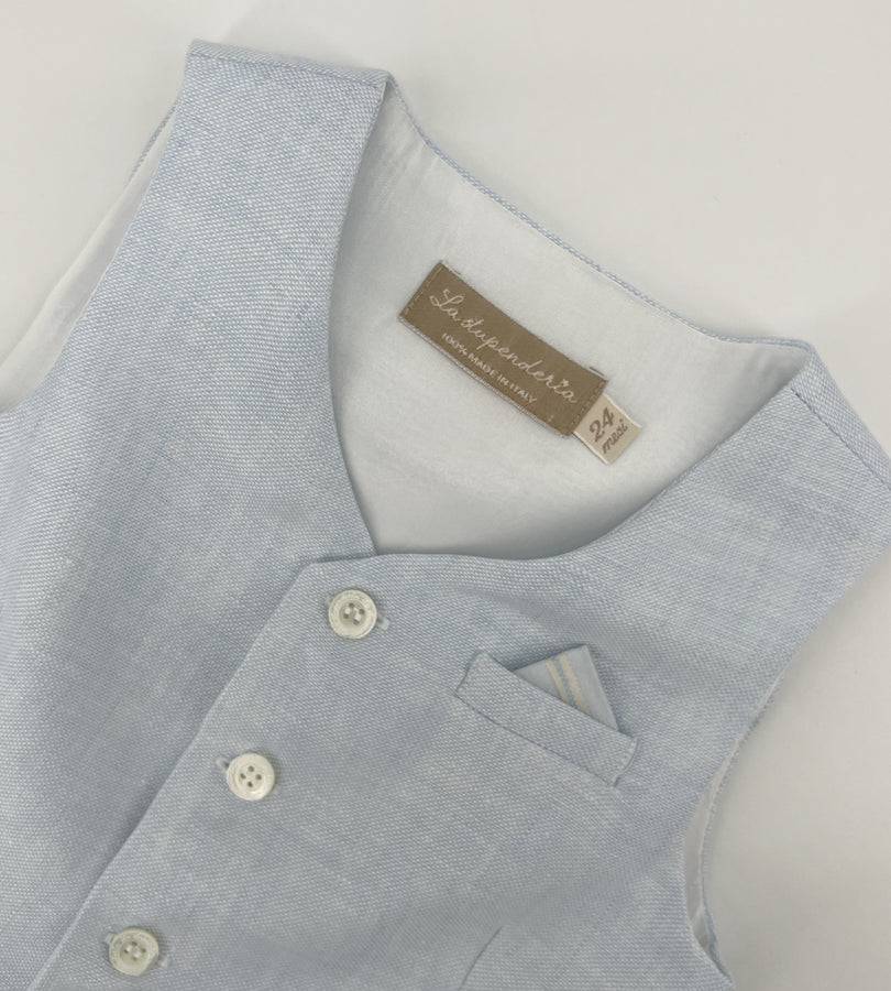 La Stupenderia LIGHT BLUE LINEN VEST Presa