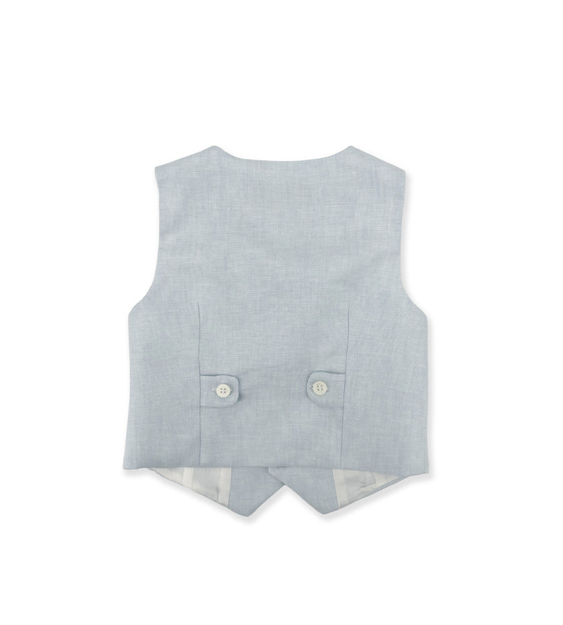 La Stupenderia LIGHT BLUE LINEN VEST Presa