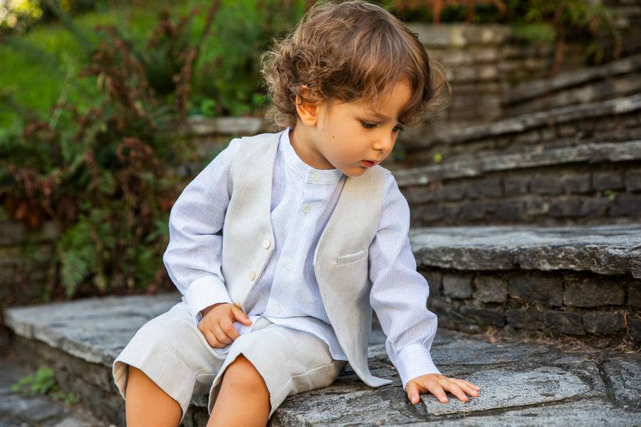 La Stupenderia TAUPE LINEN SHORTS Sconto