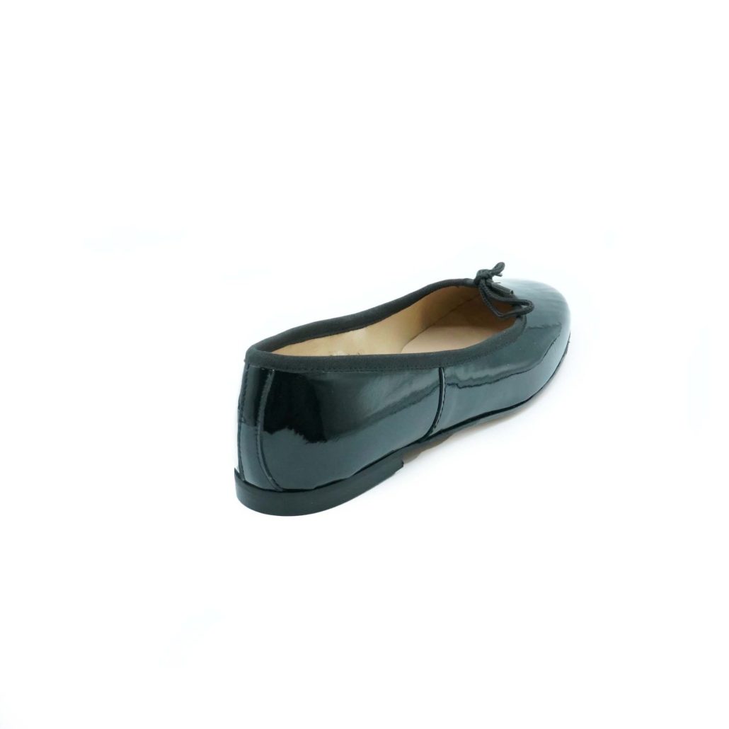 Lea Gu ballerina in vernice, fiocco frontale, punta tonda, tacco 10mm Vendita Economica