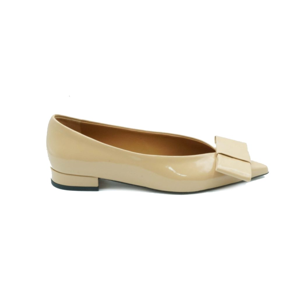 Lea Gu ballerina in vernice, fiocco frontale, tacco 10mm Moda