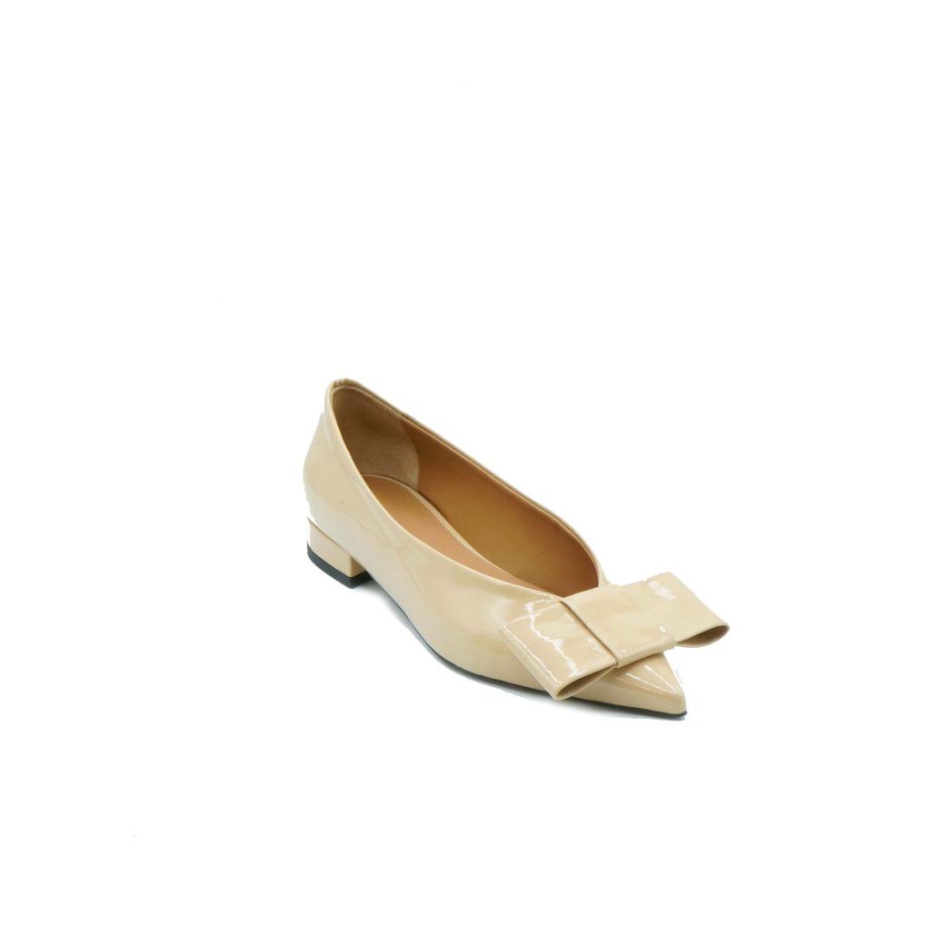 Lea Gu ballerina in vernice, fiocco frontale, tacco 10mm Moda