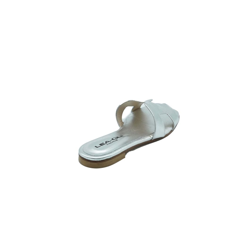 Lea Gu ciabattina in nappa laminata, fascia frontale, punta quadrata, tacco 10mm Qualità