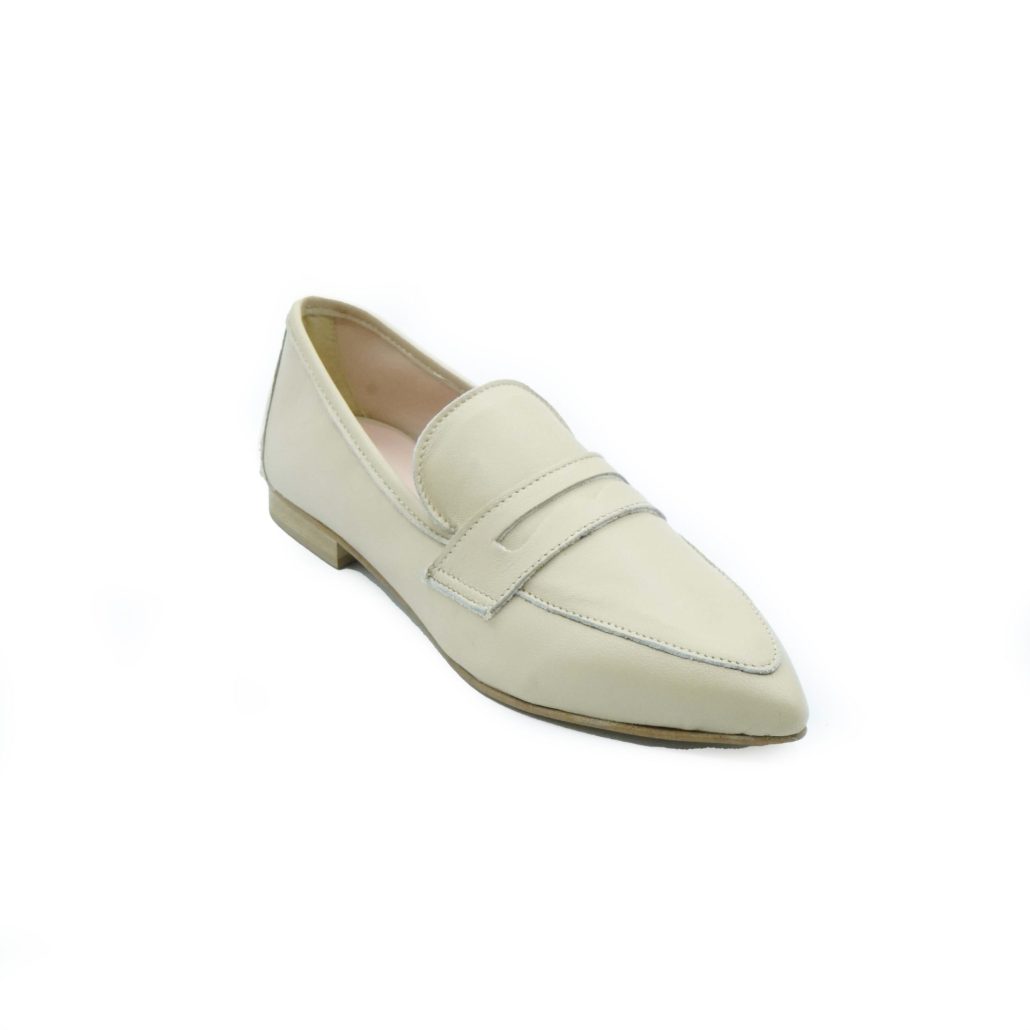 Lea Gu mocassino in nappa, bocca di leone frontale, tacco 10mm Convenienza