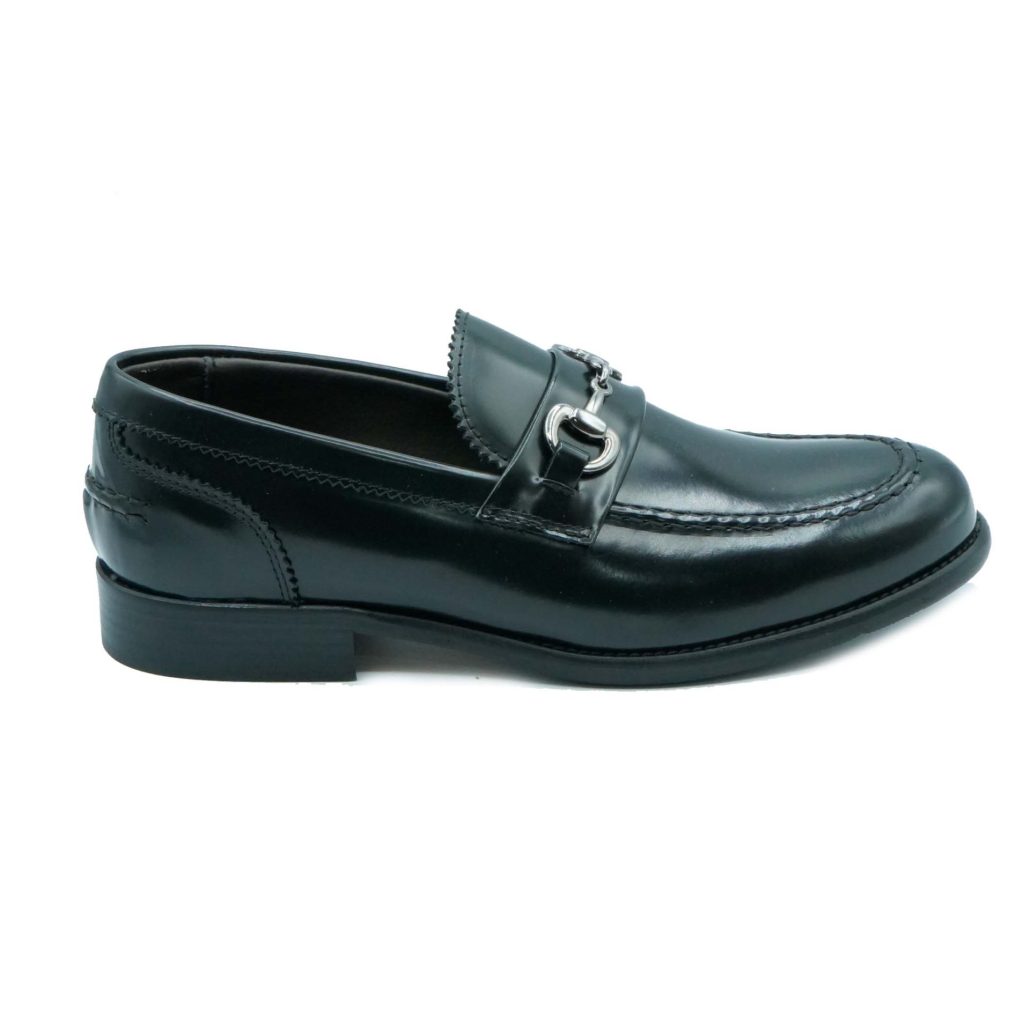 Lea Gu mocassino in vitello abrasivato, accessorio frontale, tacco 25mm Presa