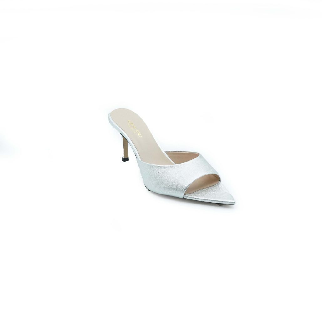Lea Gu sandalo con tacco in nappa laminata, fascia frontale, tacco 60mm I Più Venduti