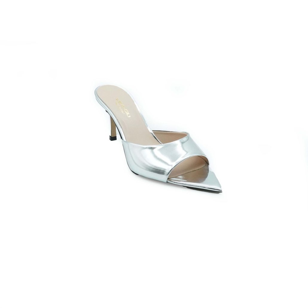 Lea Gu sandalo con tacco in nappa specchio, fascia frontale, tacco 60mm Vendite Flash