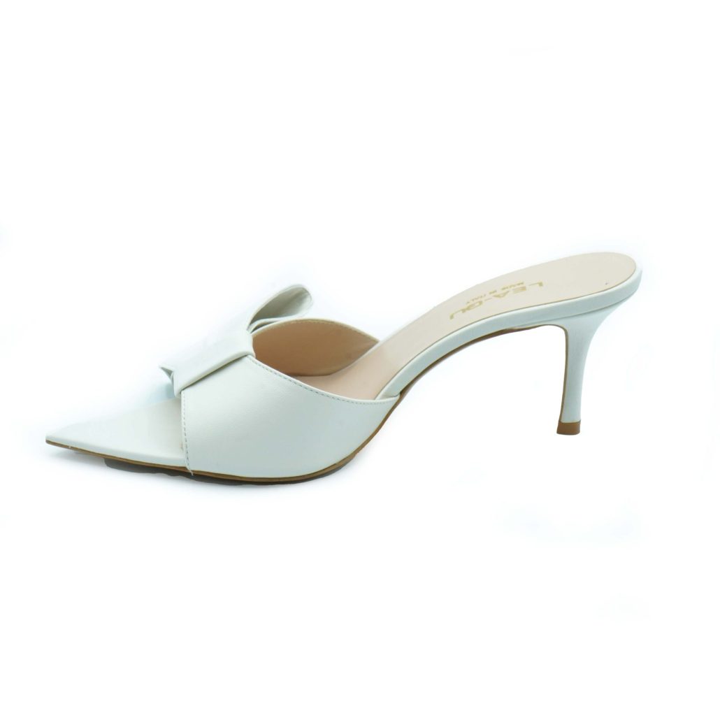 Lea Gu sandalo con tacco in nappa, fascia e fiocco frontale, tacco 60mm Negozio