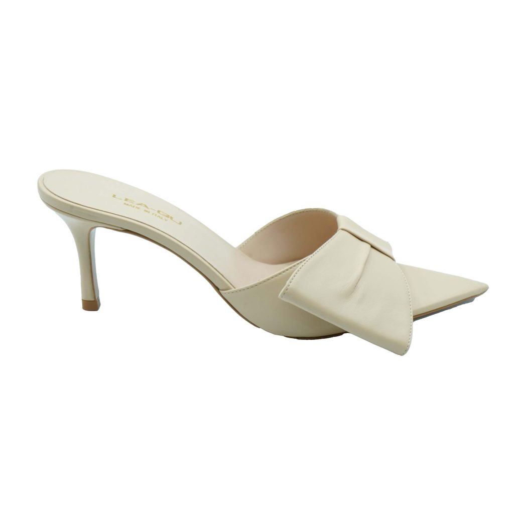 Lea Gu sandalo con tacco in nappa, fascia e fiocco frontale, tacco 60mm Negozio