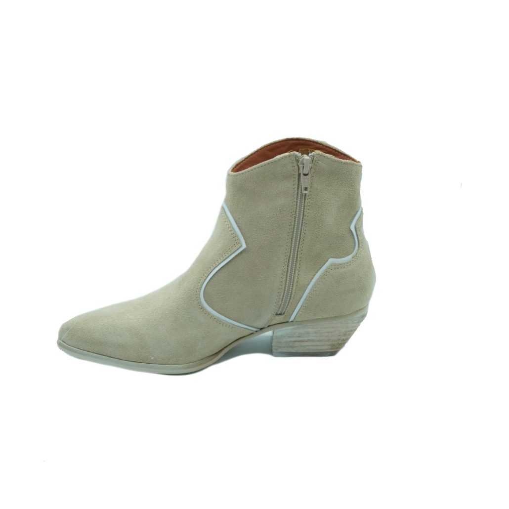 Lea Gu texano in camoscio con inserti in nappa, zip interna, tacco 40 mm Vendita