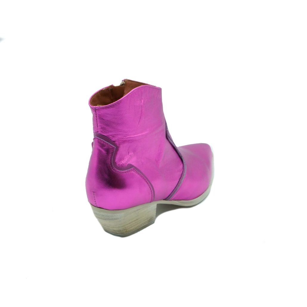Lea Gu texano in nappa laminata con inserti in nappa, zip interna, tacco 40mm Spedizione Gratuita