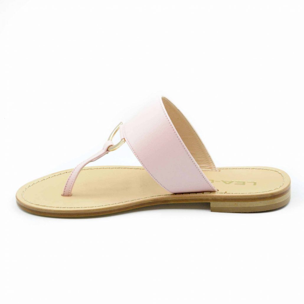 Lea Gu infradito in nappa, accessorio oro frontale, tacco 10 mm Promozione Limitata