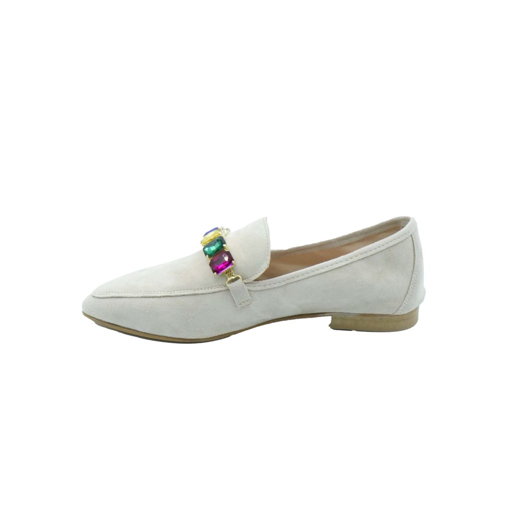 Lea Gu mocassino in camoscio, accessorio frontale, tacco 10mm Shopping Online
