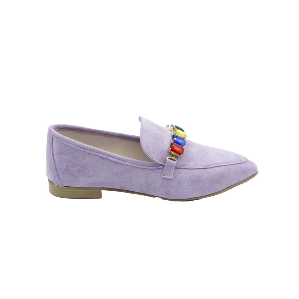Lea Gu mocassino in camoscio, accessorio frontale, tacco 10mm Shopping Online