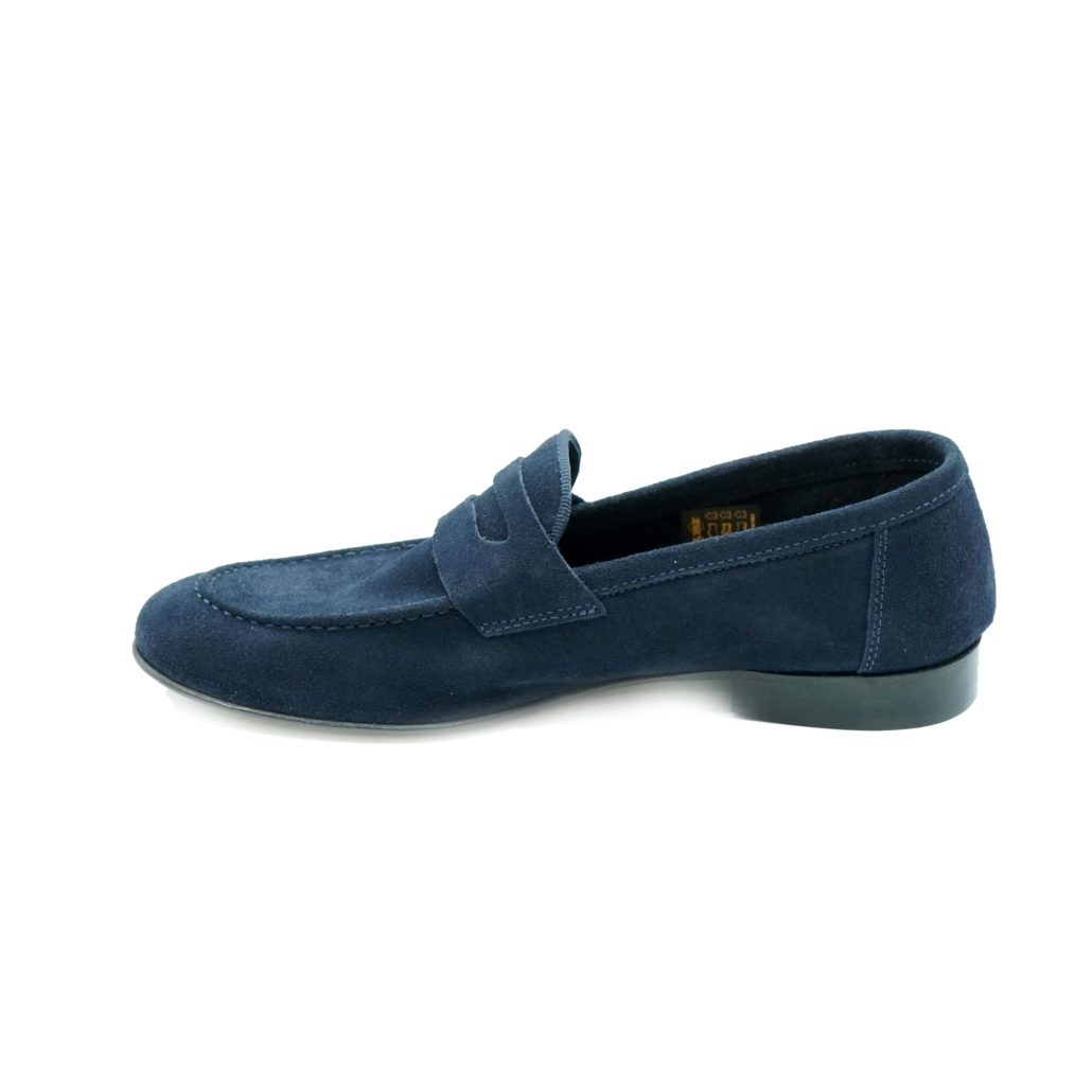 Lea Gu mocassino in camoscio, bocca di leone frontale, tacco 20mm Prezzo Ridotto