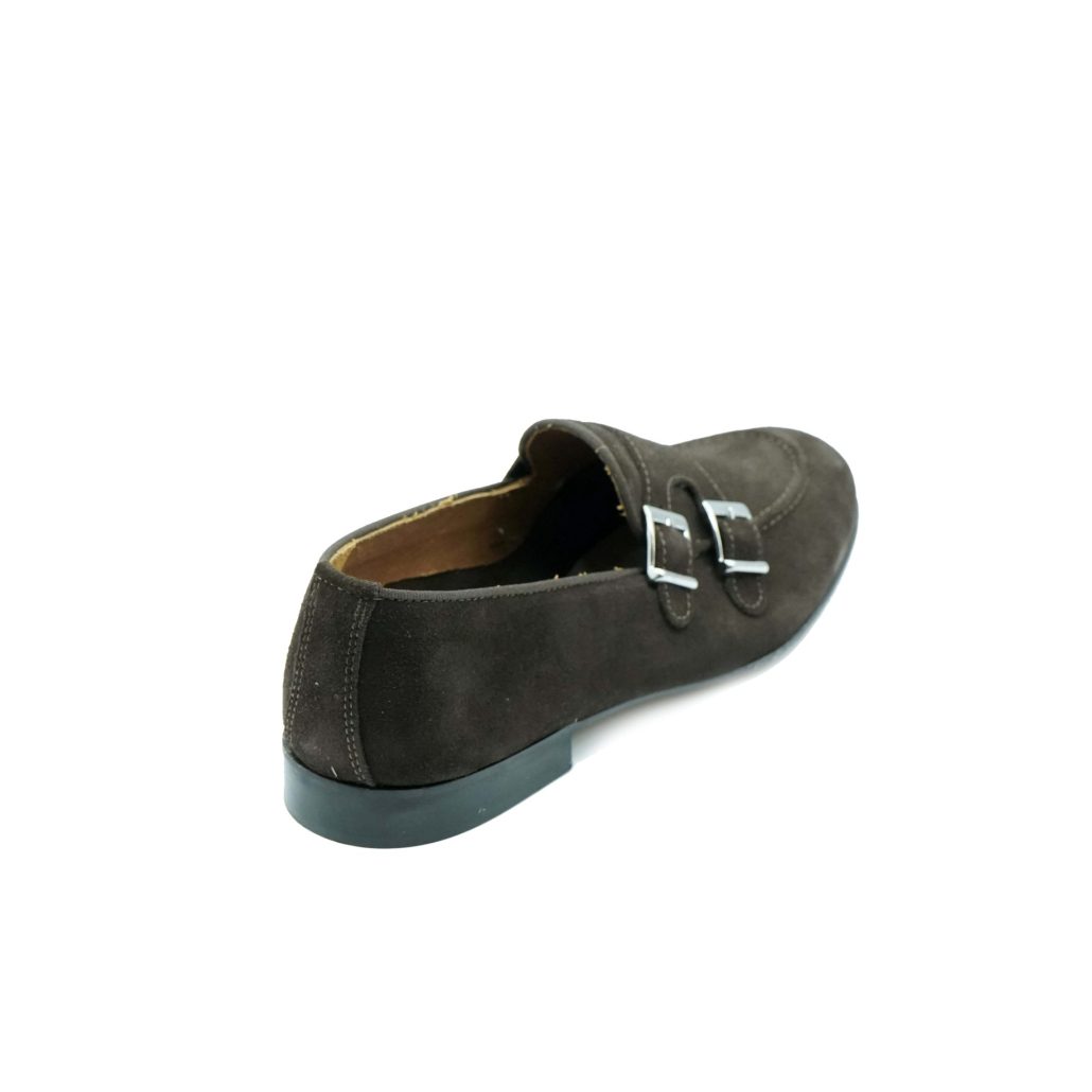 Lea Gu mocassino in camoscio, doppia fibbia frontale, tacco 20mm Convenienza