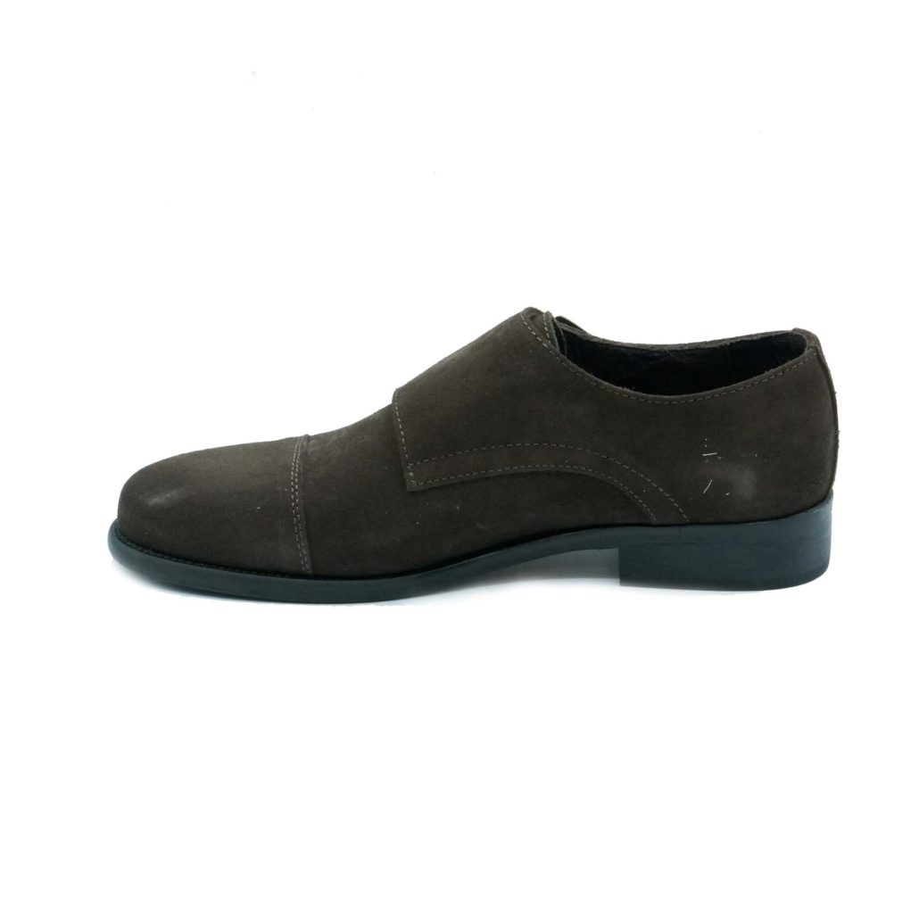 Lea Gu mocassino in camoscio, doppia fibbia frontale, tacco 25mm Novità