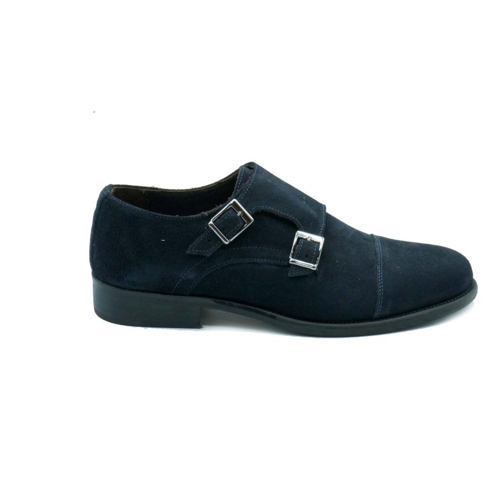 Lea Gu mocassino in camoscio, doppia fibbia frontale, tacco 25mm Novità