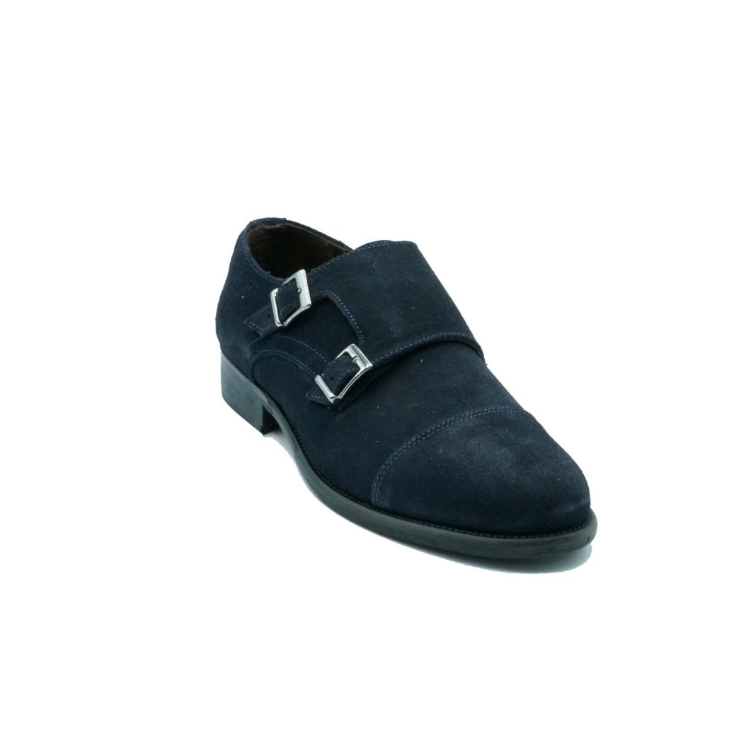 Lea Gu mocassino in camoscio, doppia fibbia frontale, tacco 25mm Novità
