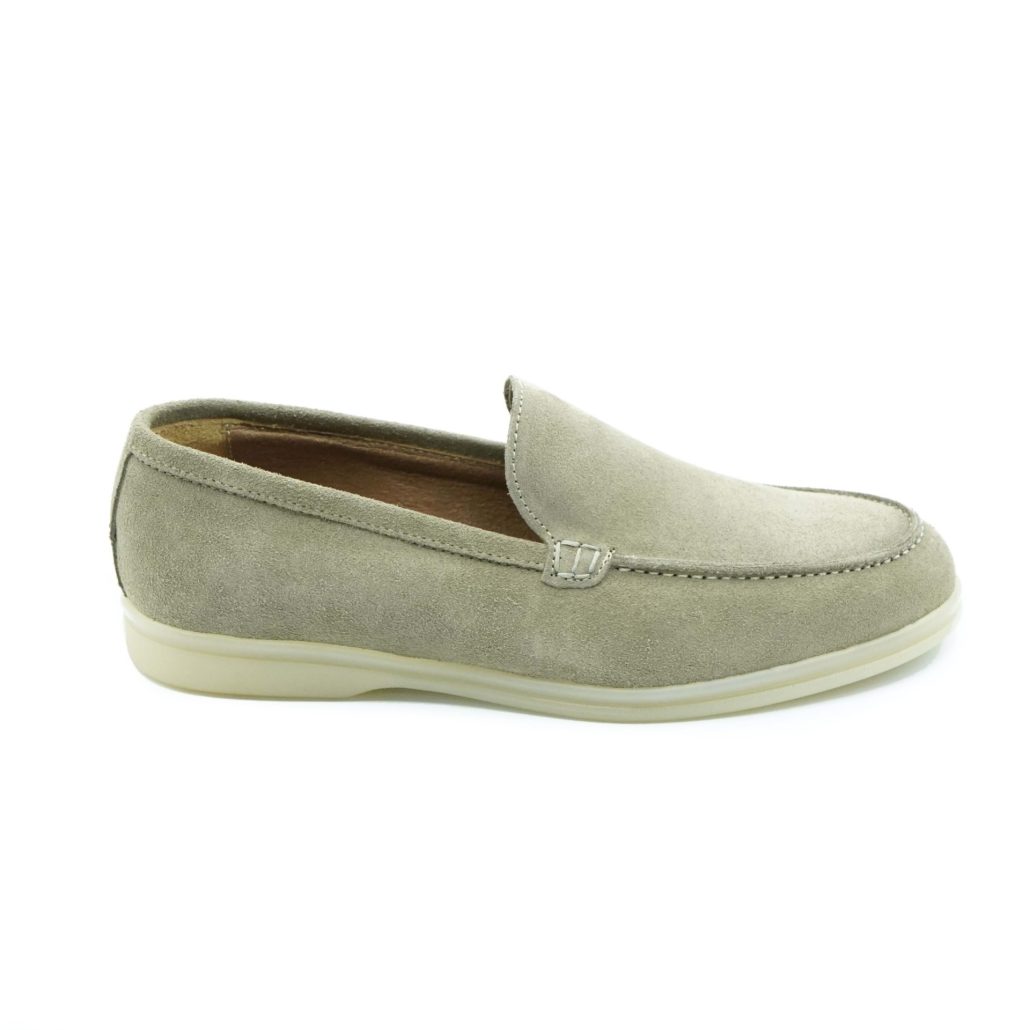 Lea Gu mocassino in camoscio, fondo gomma 20mm Presa