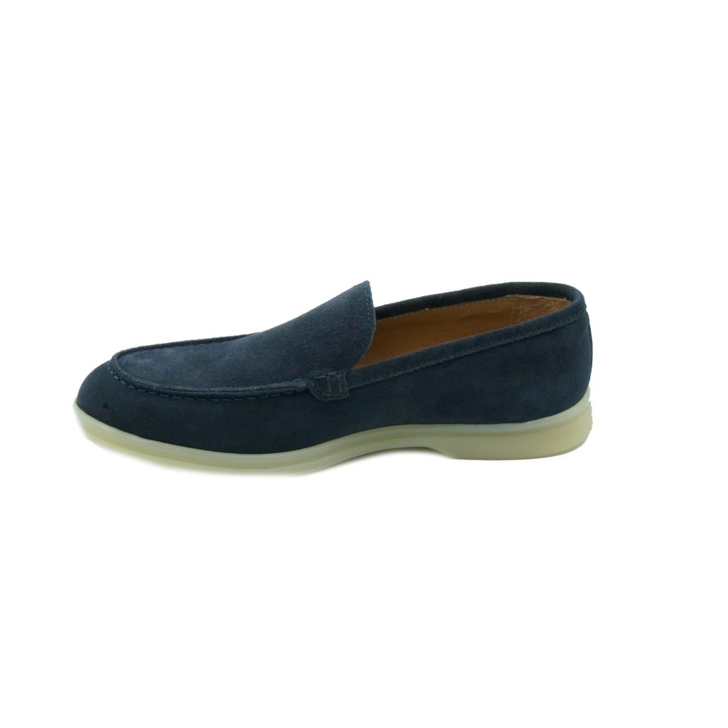 Lea Gu mocassino in camoscio, fondo gomma 20mm Acquista Ora