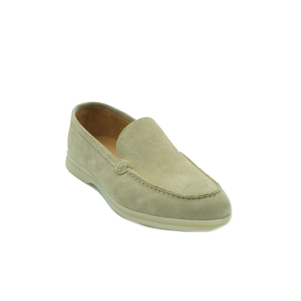 Lea Gu mocassino in camoscio, fondo gomma 20mm Acquista Ora