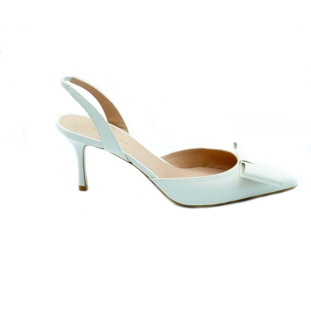 Lea Gu slingback in nappa, fiocco frontale, tacco 65mm Offerta