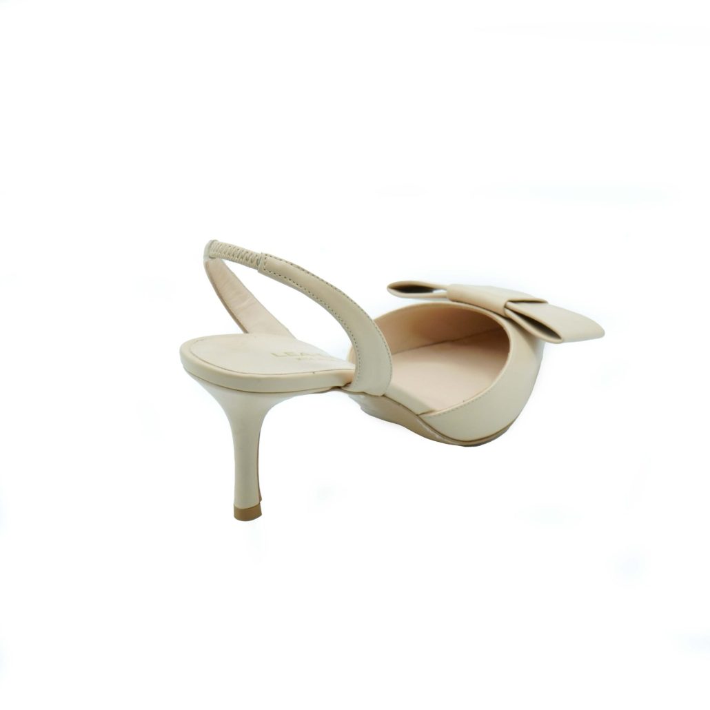 Lea Gu slingback in nappa, fiocco frontale, tacco 65mm Offerta