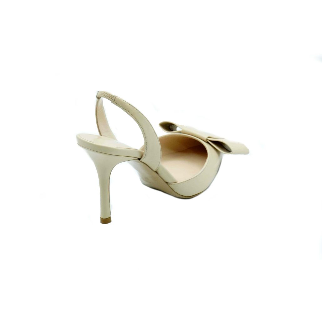 Lea Gu slingback in nappa, fiocco frontale, tacco 85mm Online