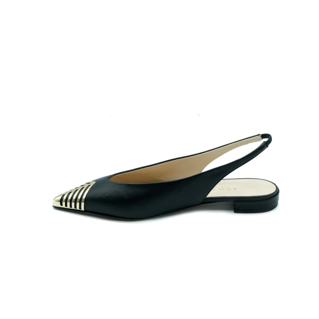 Lea Gu slingback in nappa, punta metallica, tacco 10mm Outlet