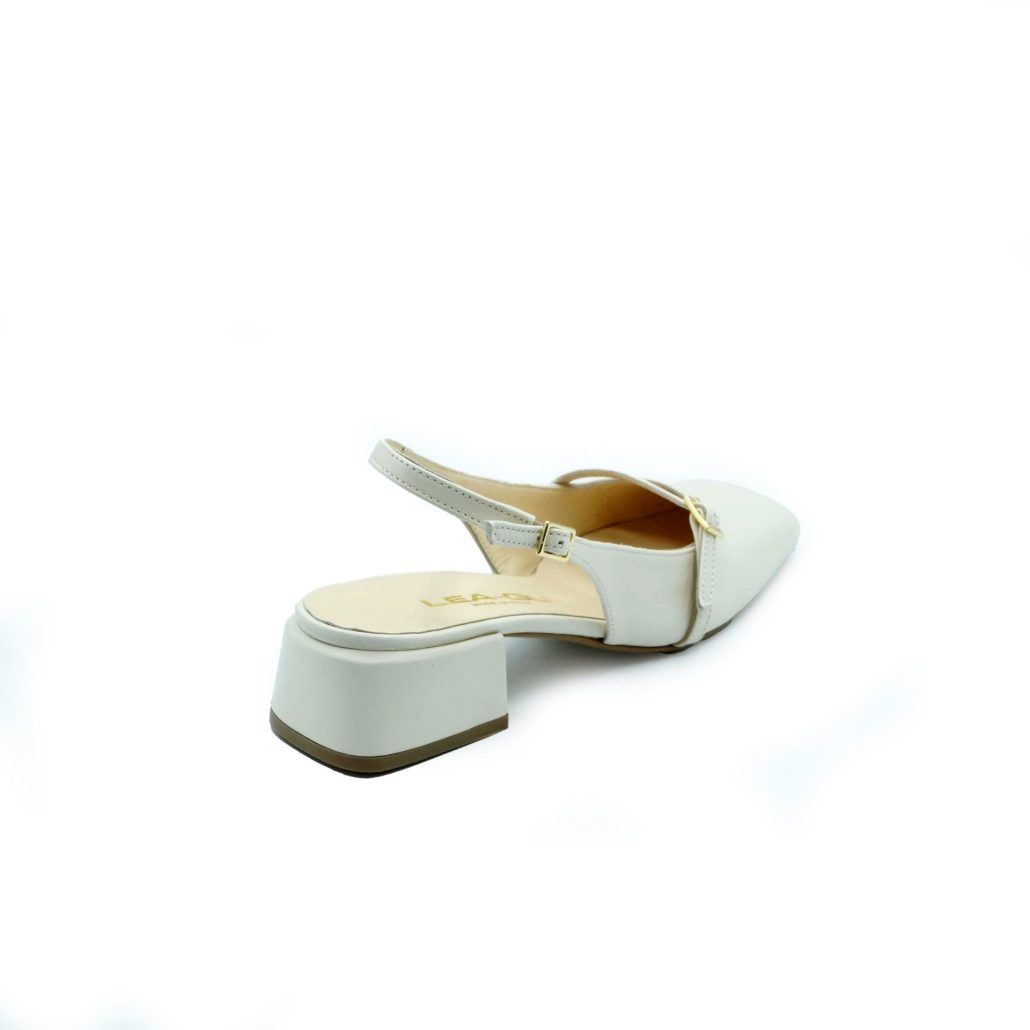 Lea Gu slingback in nappa, punta quadrata, cinturino frontale, tacco 35mm Saldi