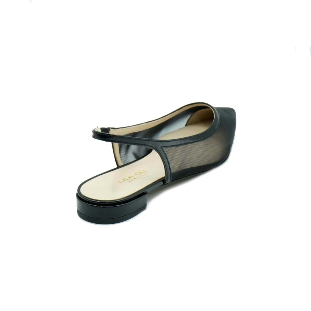 Lea Gu slingback in rete con punta in contrasto, tacco 10mm Saldi Di Fabbrica