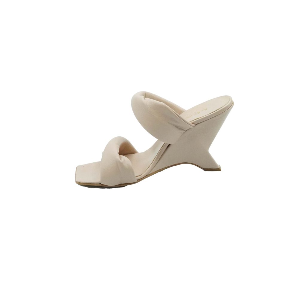 Lea Gu sandalo in nappa, doppia fascia frontale, tacco 85mm Moda