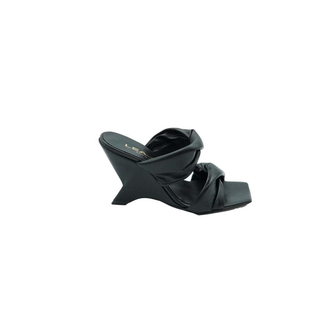 Lea Gu sandalo in nappa, doppia fascia frontale, tacco 85mm Moda