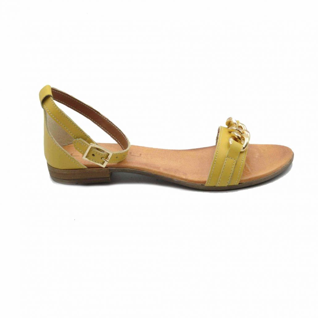 Lea Gu sandalo in nappa, fascia con accessorio oro centrale, cinturino alla caviglia, tacco 15 mm 2025