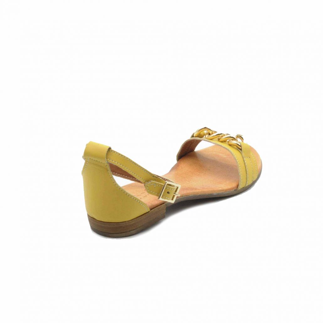 Lea Gu sandalo in nappa, fascia con accessorio oro centrale, cinturino alla caviglia, tacco 15 mm 2025