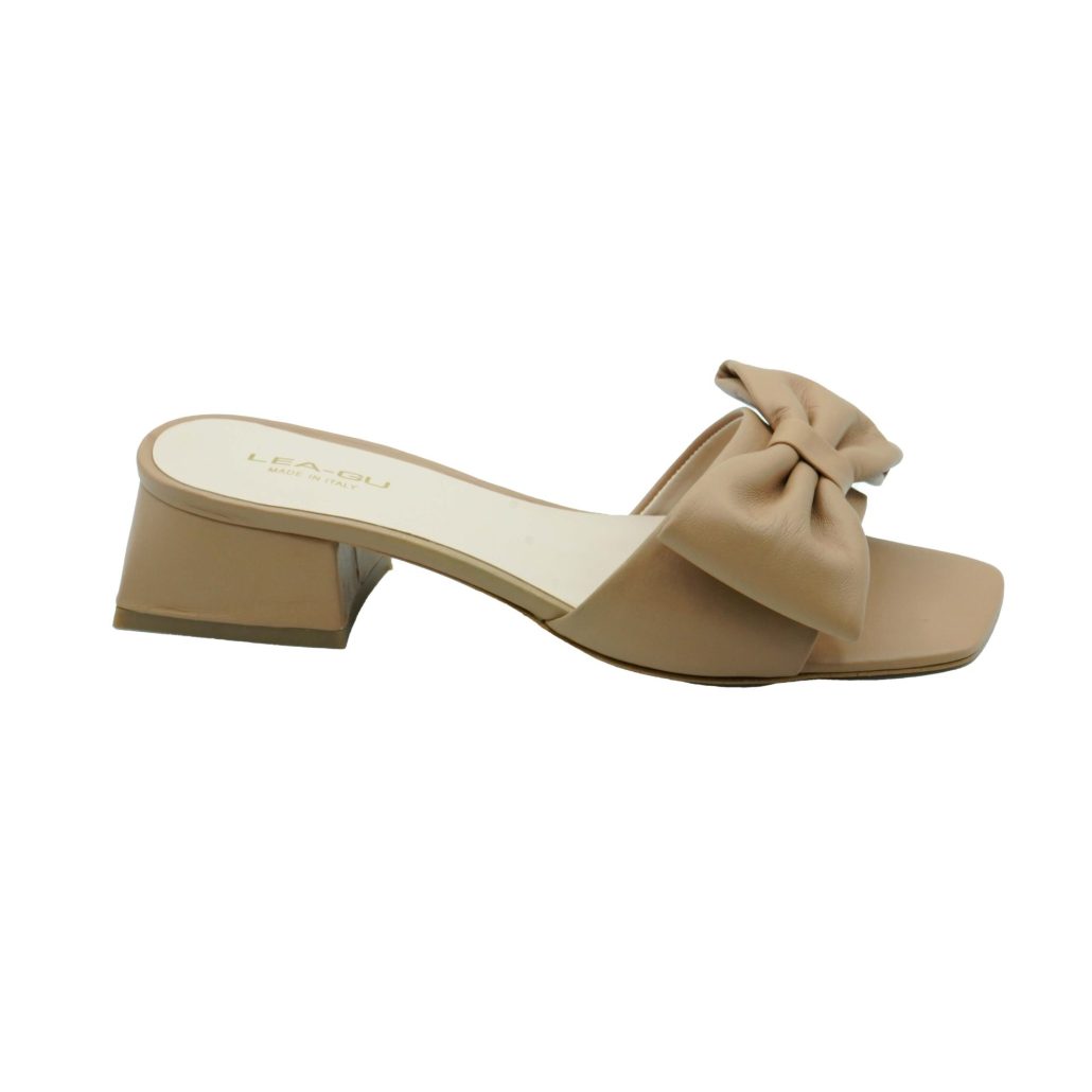 Lea Gu sandalo in nappa, fascia frontale con fiocco, tacco 30mm Qualità
