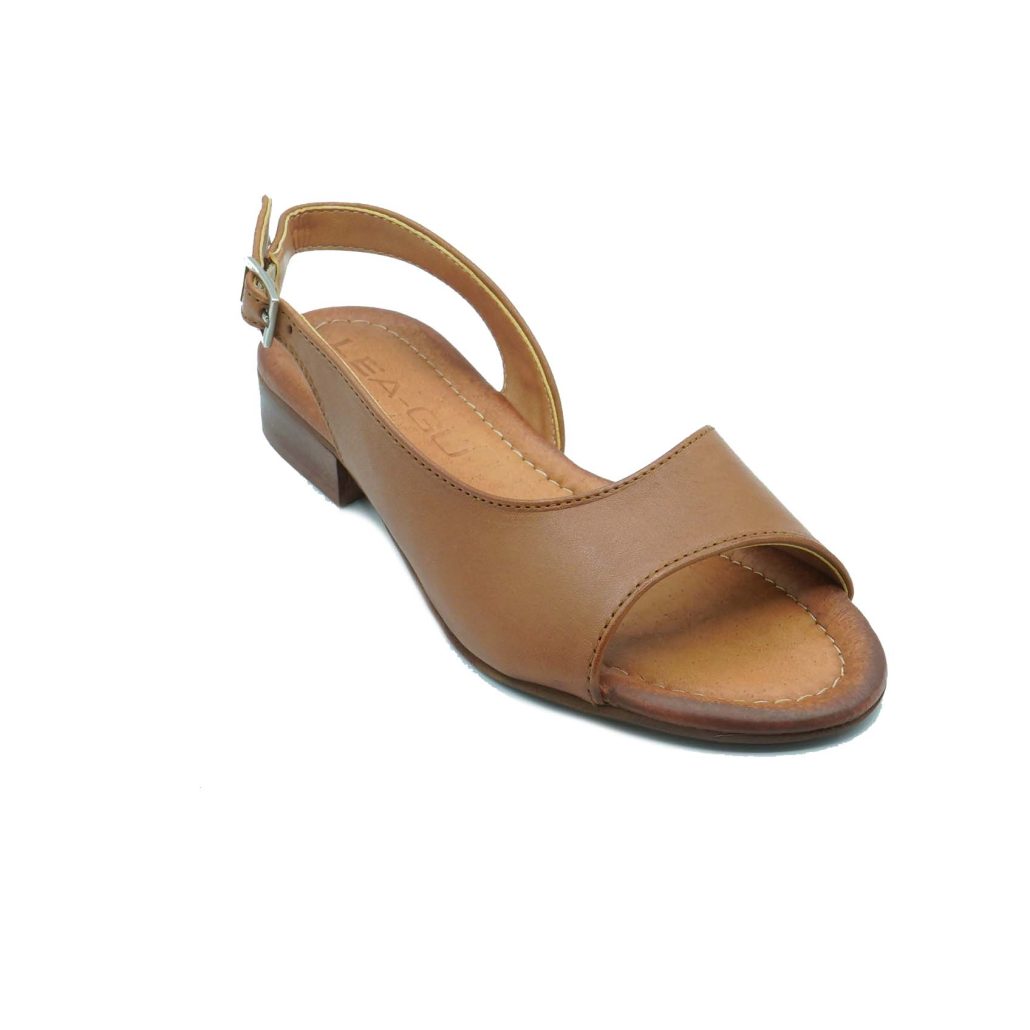 Lea Gu sandalo in nappa, fascia frontale, chiusura posteriore, tacco 20mm Pezzi Unici