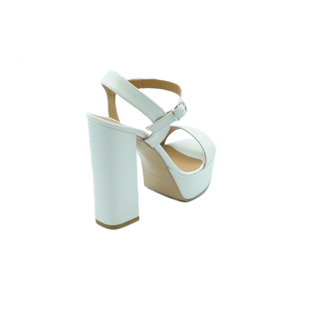 Lea Gu sandalo in nappa, fascia frontale, cinturino alla caviglia, tacco 120 mm plateau 25 mm Soddisfazione Garantita