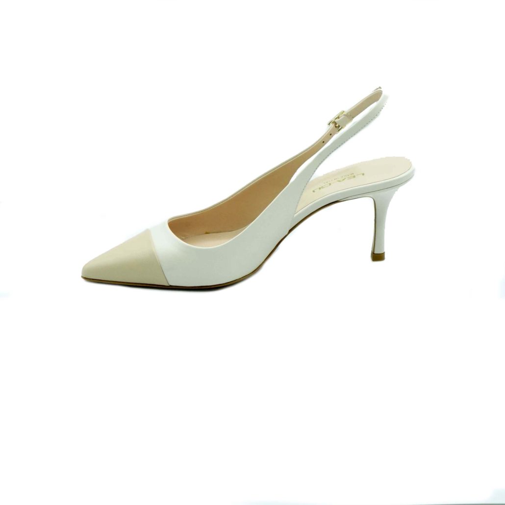 Lea Gu slingback in nappa con punta in contrasto, tacco 65mm Acquista Ora