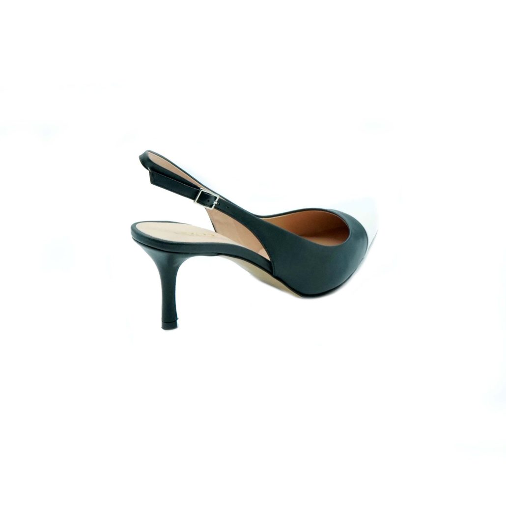 Lea Gu slingback in nappa con punta in contrasto, tacco 65mm Acquista Ora
