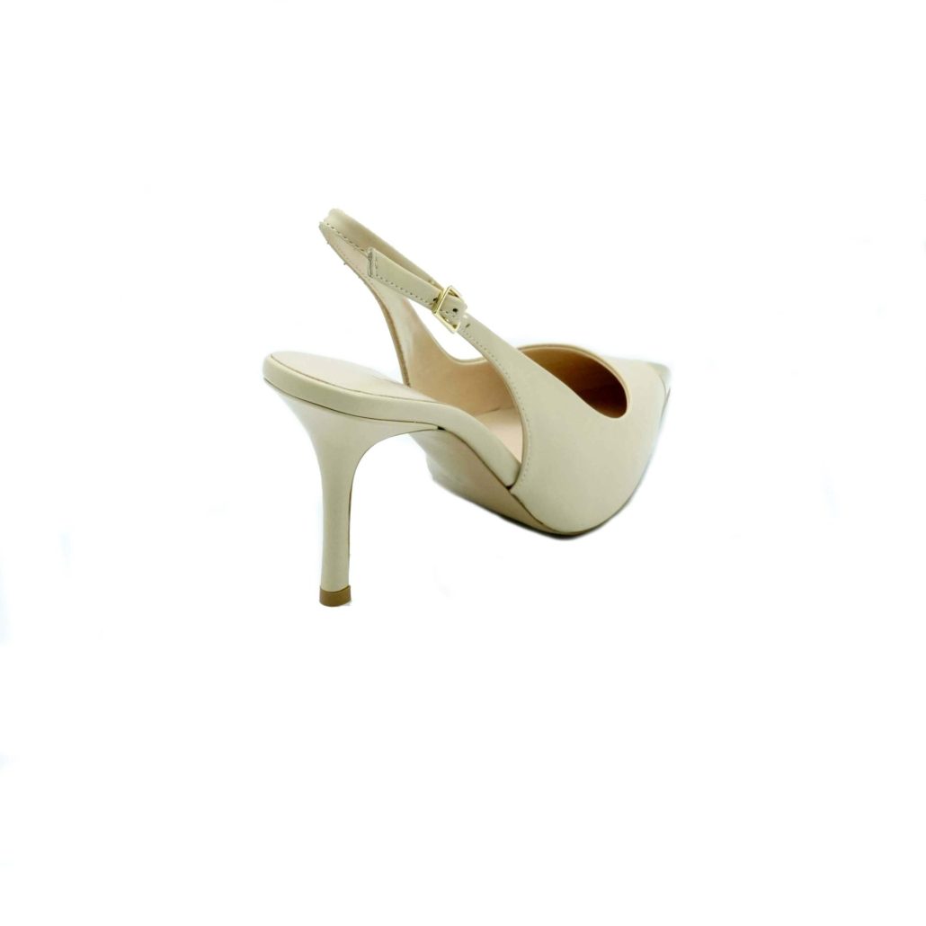 Lea Gu slingback in nappa con punta metallica, tacco 85mm Promozione Limitata