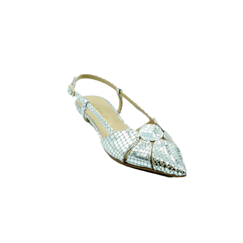 Lea Gu slingback in nappa stampata laminata ,tacco 30mm Sottocosto