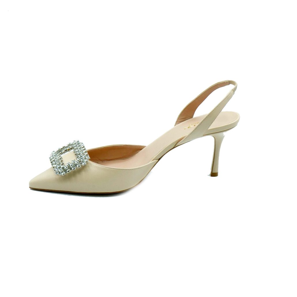 Lea Gu slingback in nappa, accessorio frontale, tacco 65mm Novità