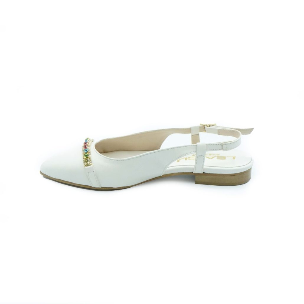 Lea Gu slingback in nappa, accessorio frontale, tacco 10mm Presa