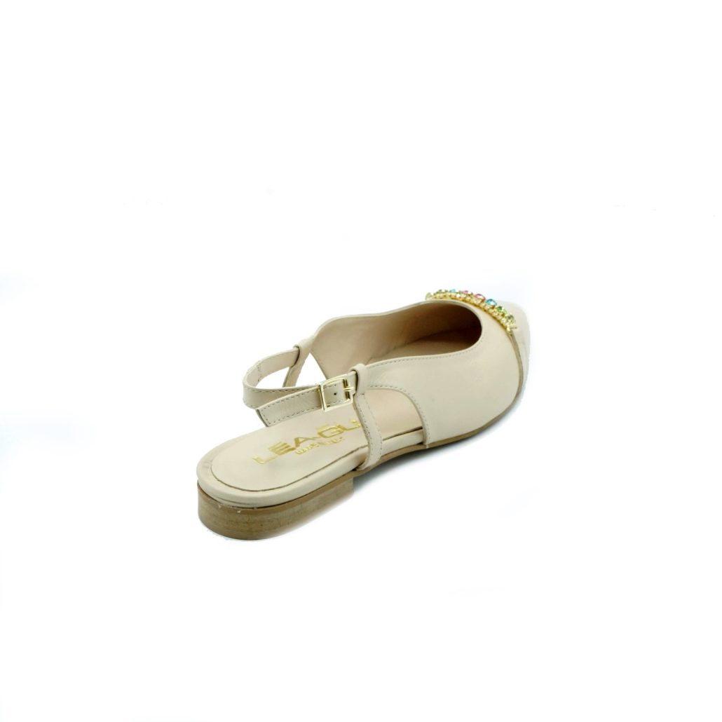 Lea Gu slingback in nappa, accessorio frontale, tacco 10mm Presa