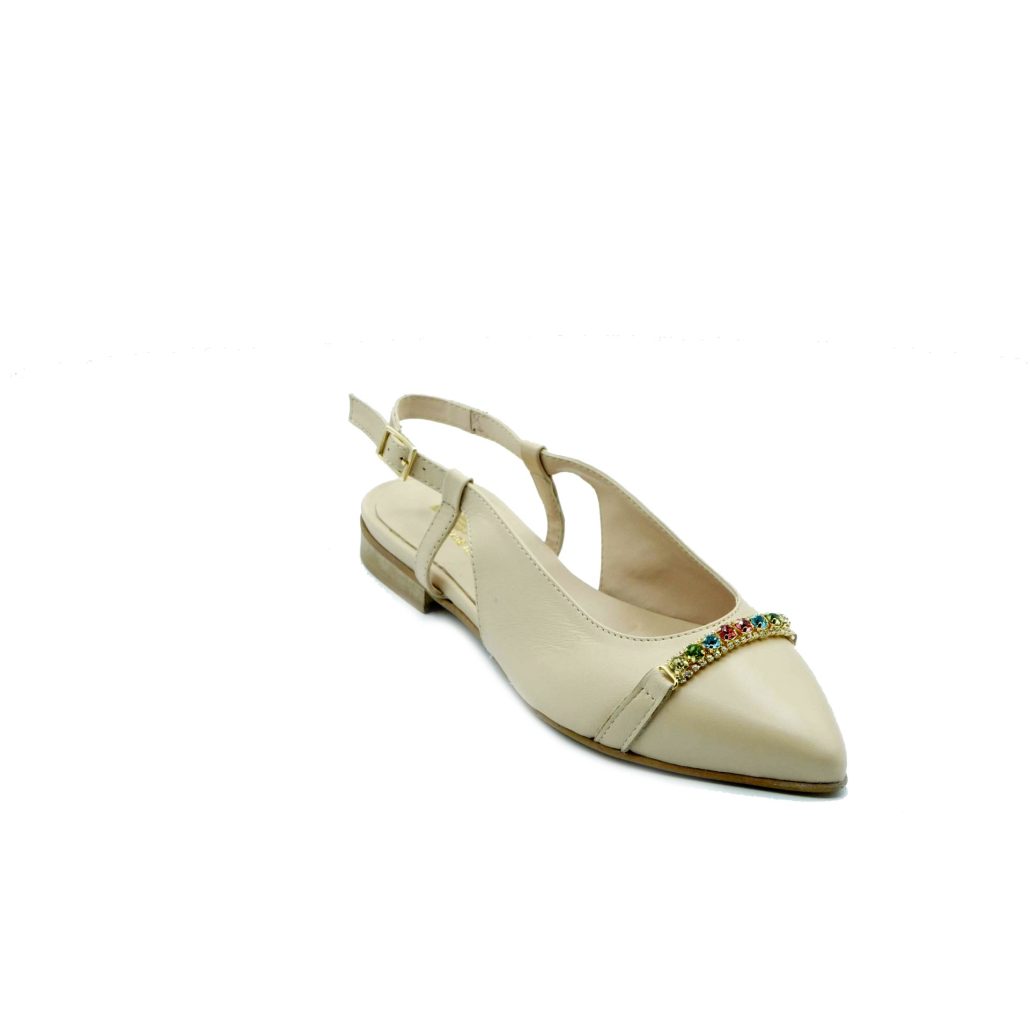 Lea Gu slingback in nappa, accessorio frontale, tacco 10mm Presa